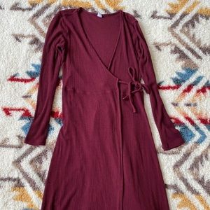 Wrap Sweater Dress Midi